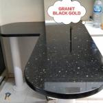 top table granit black gold/ meja kitchen set