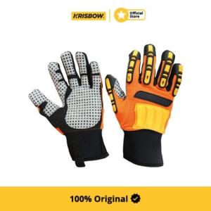 Krisbow Glove Sarung Tangan Safety Synthetic Size L - Oranye