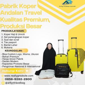 ELEGAN! WA: 0856-9282-2800, Jual Koper Umroh Custom Logo Travel Palembang, AKM